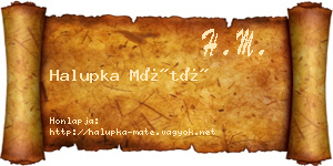 Halupka Máté névjegykártya