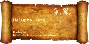 Halupka Máté névjegykártya