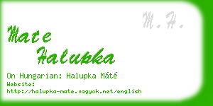mate halupka business card