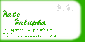 mate halupka business card